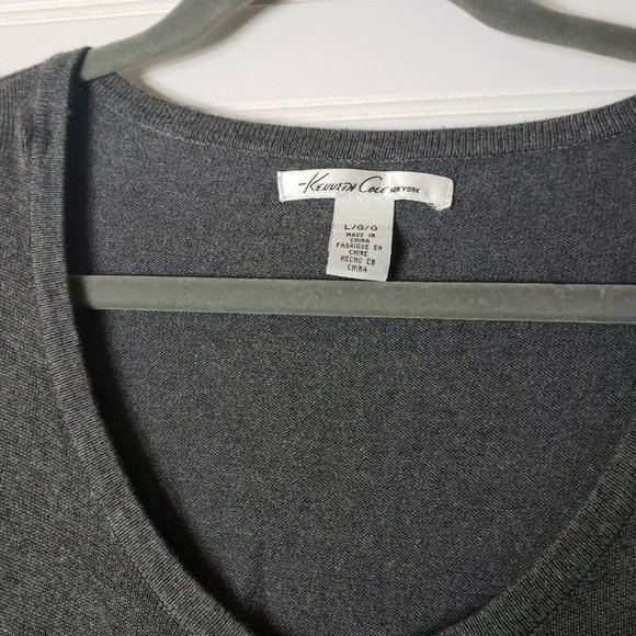 Kenneth Cole Gray Cardigan Sweater Size Large - Picture 5 of 8